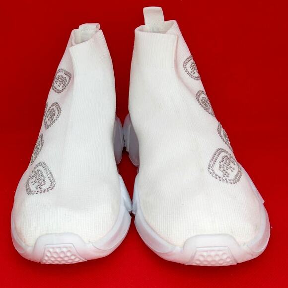 ECKO RED Women's New w/Tags White Knit Sneakers with Silver Details-Size: 8 1/2 - Picture 2 of 6